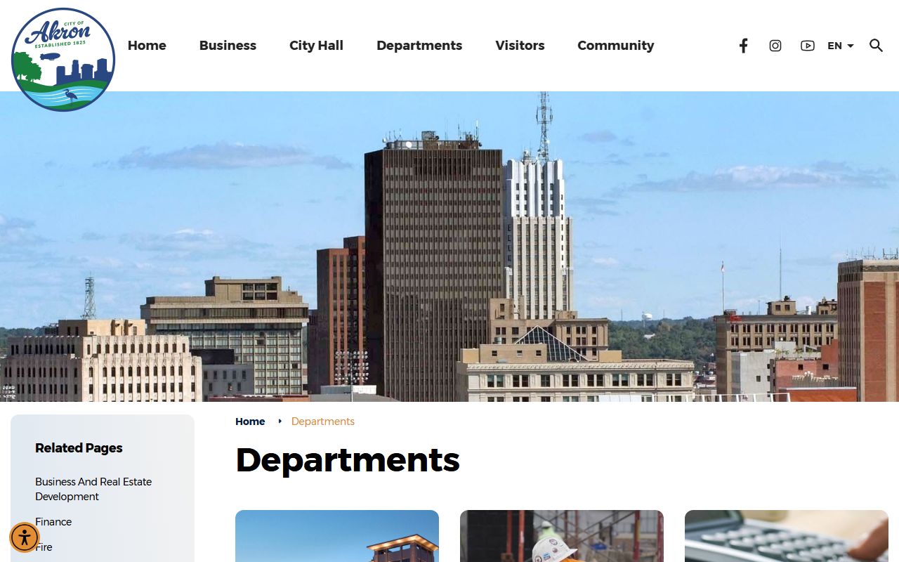 Akron residents directory city departments page