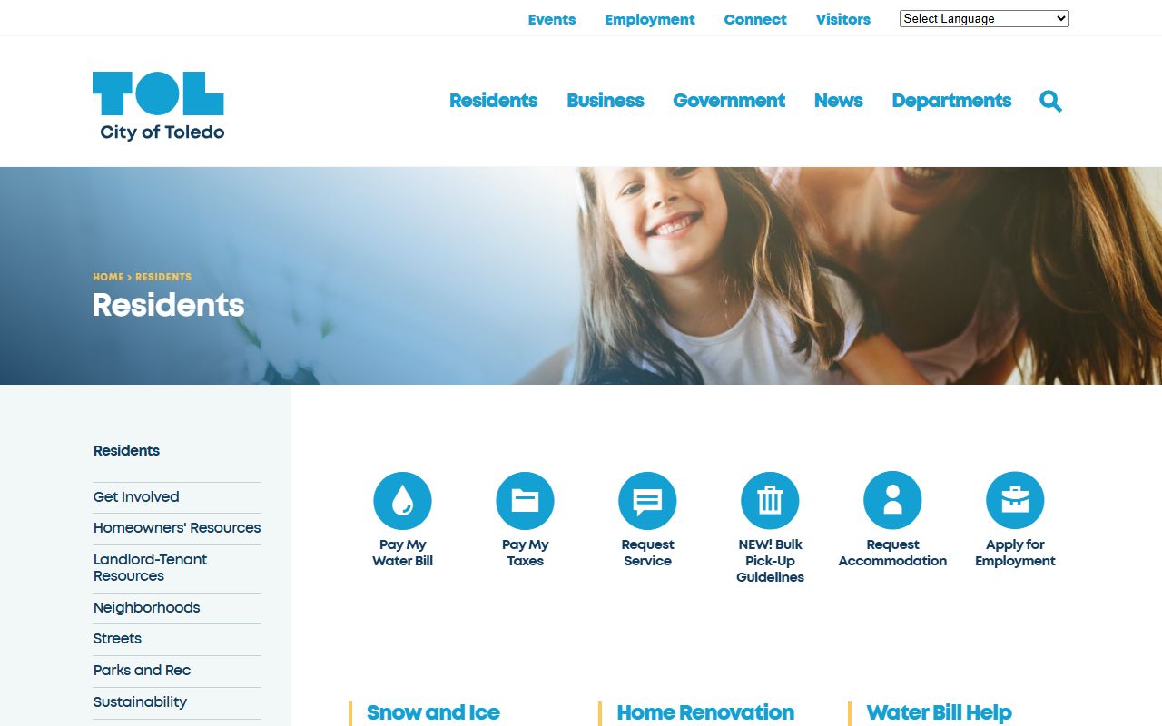 Toledo residents directory services page