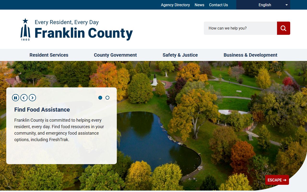 Franklin County residents directory government portal