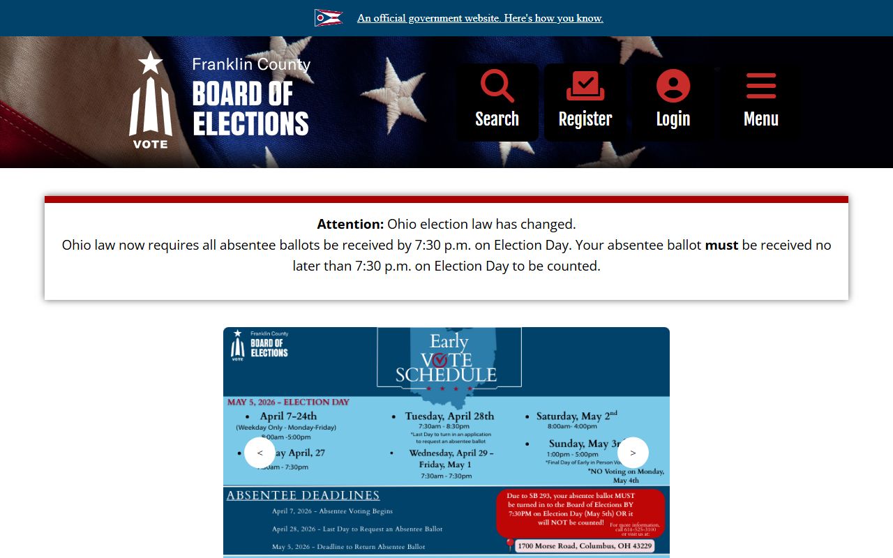 Franklin County residents directory board of elections